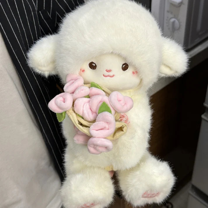 Ovejita con ramo de flores